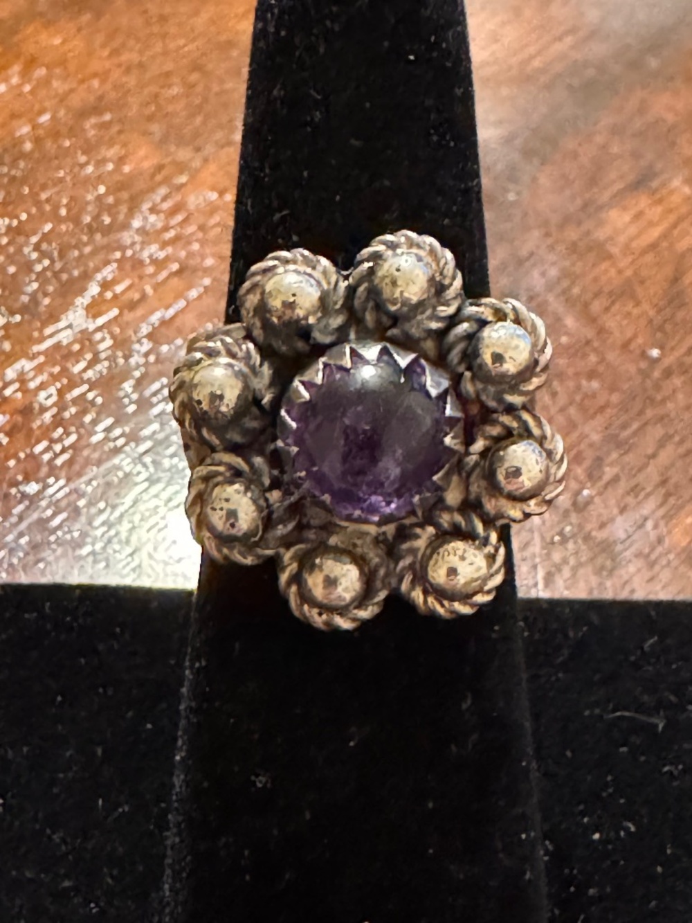 Amethyst and Sterling Silver Ring - Sz 7